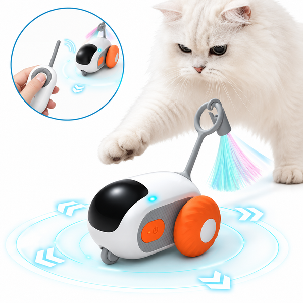 Remote Control Interactive Cat Toy with Feather Teaser